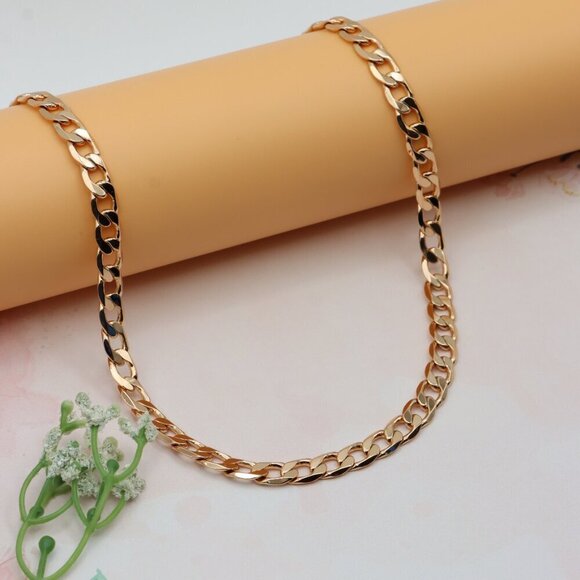 Chunky Rose Gold Cuban Link Chain Necklace, XPNL0245 - Picture 9 of 13